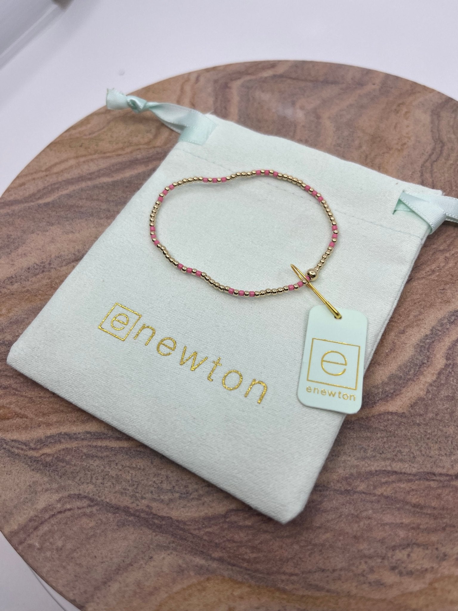 eNewton Hope Joy Pattern 2mm Bead Bracelet - Elk + Elm