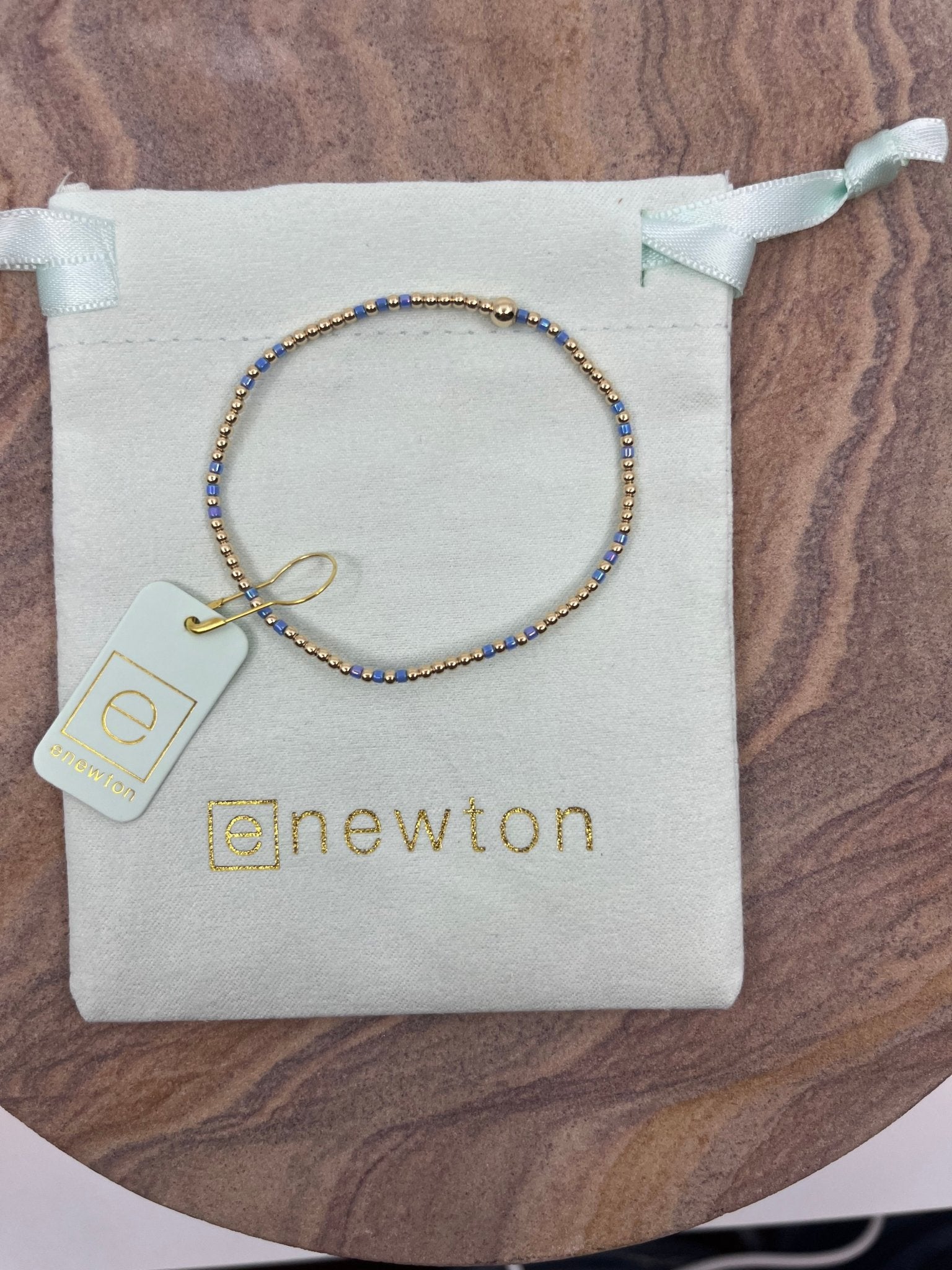 eNewton Hope Joy Pattern 2mm Bead Bracelet - Elk + Elm