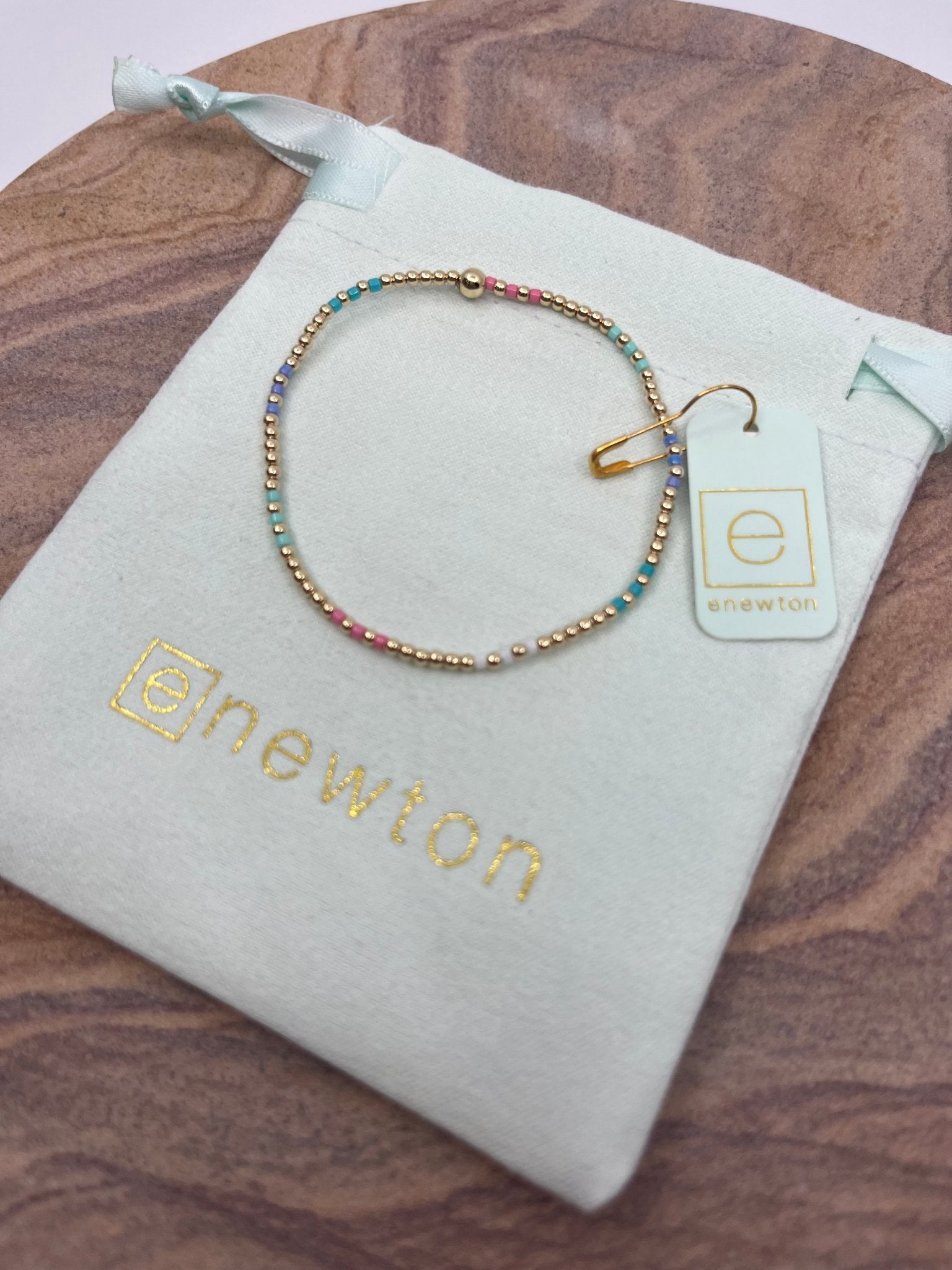 eNewton Hope Joy Pattern 2mm Bead Bracelet - Elk + Elm