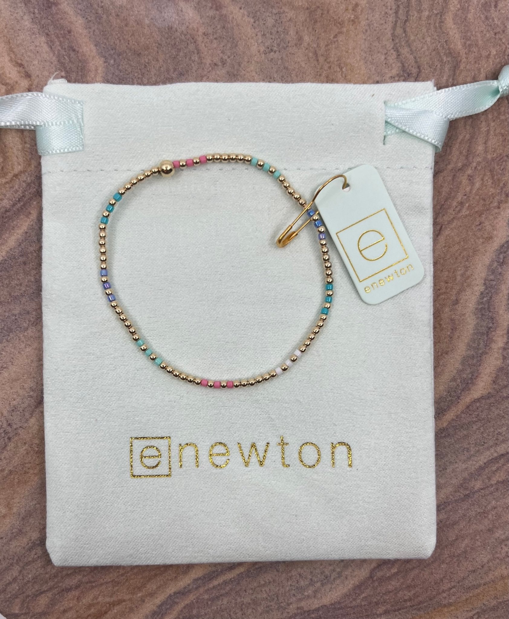 eNewton Hope Joy Pattern 2mm Bead Bracelet - Elk + Elm