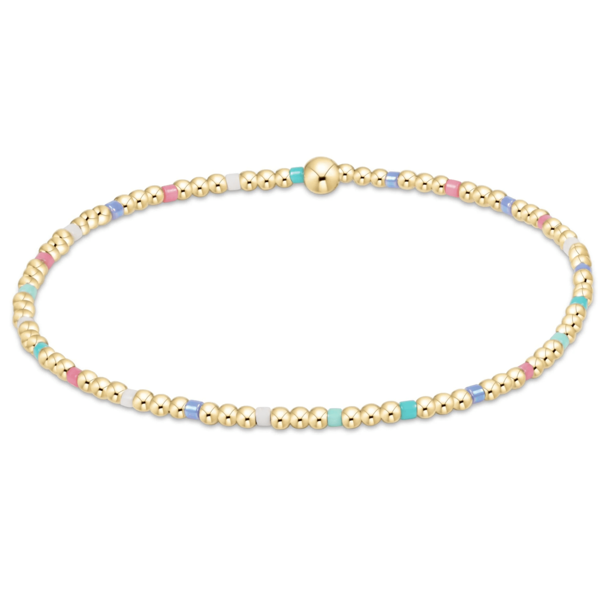 eNewton Hope Sincerity Pattern 2mm Bead Bracelet - Elk + Elm
