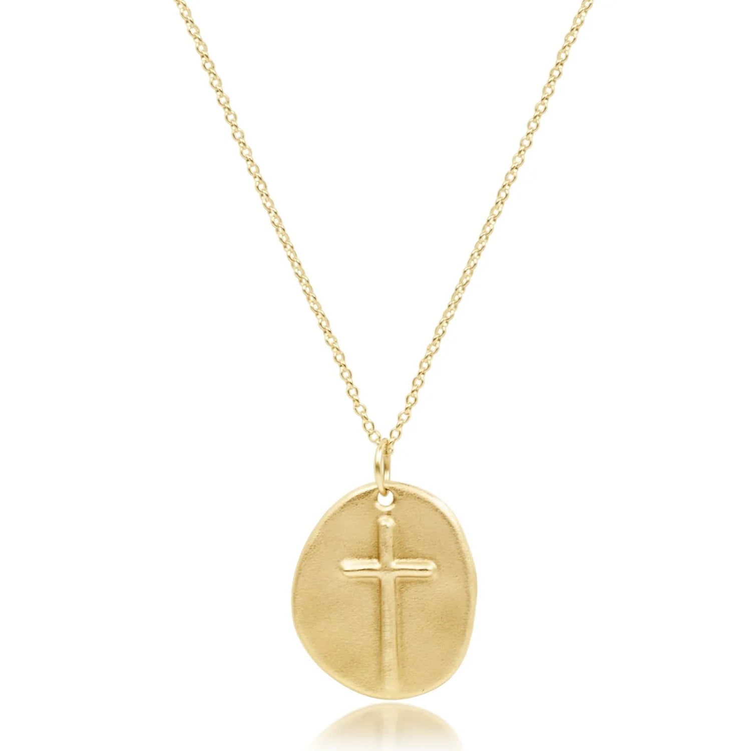 eNewton Inspire Gold Disc Large Necklace 16" - Elk + Elm