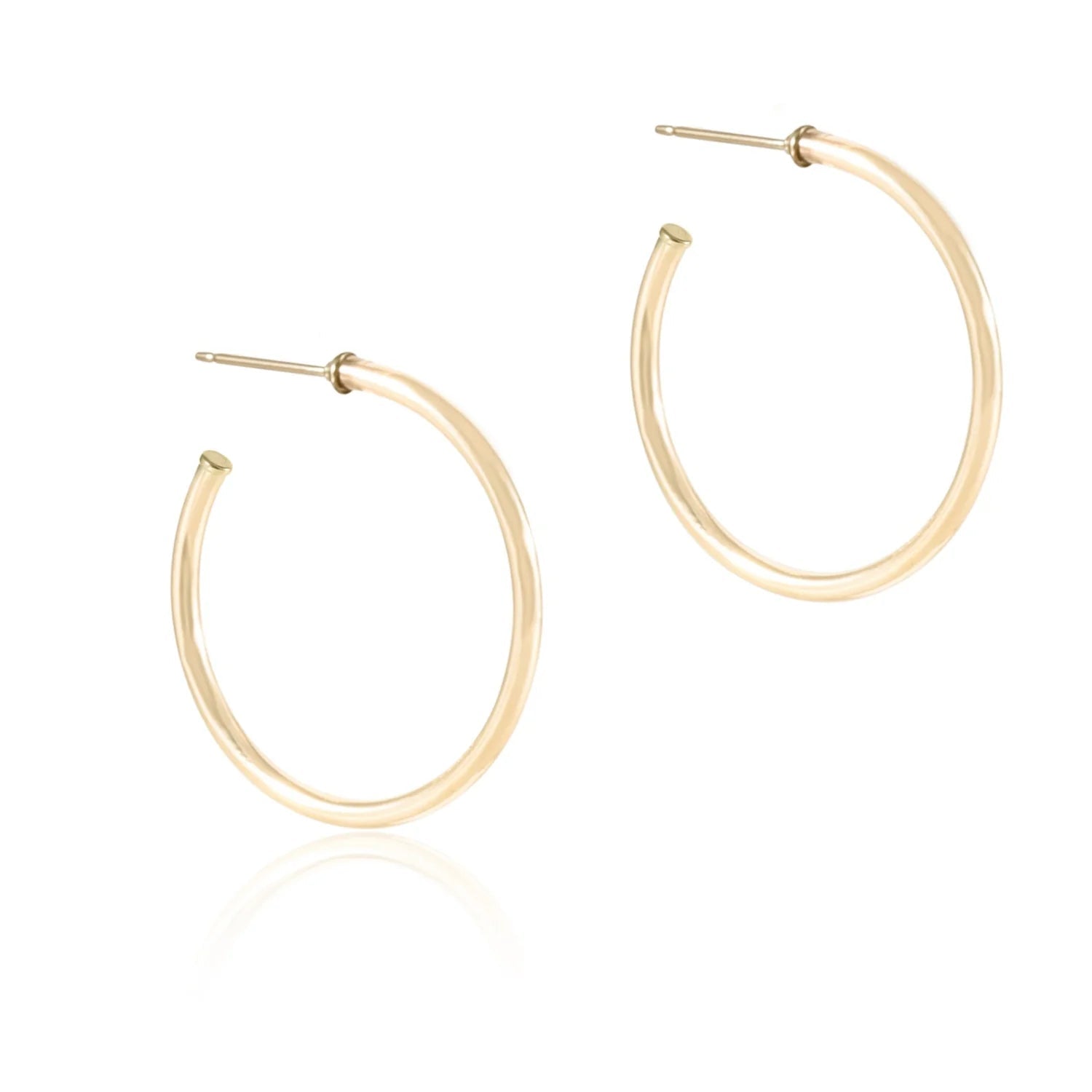enewton Round Gold 1.25" Post Hoop - 2mm Smooth - Elk + Elm