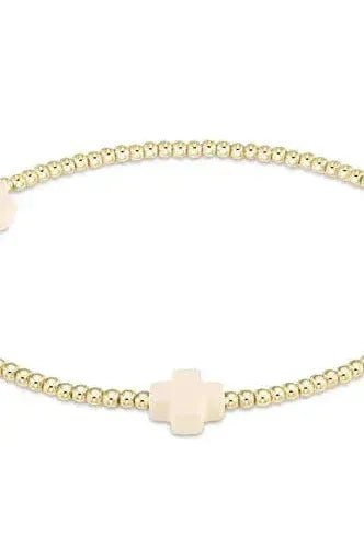 eNewton Signature Cross Small Gold Bracelet - Elk + Elm