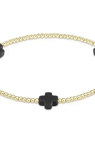 eNewton Signature Cross Small Gold Bracelet - Elk + Elm