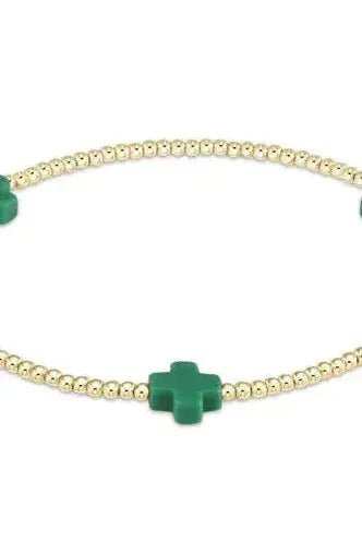 eNewton Signature Cross Small Gold Bracelet - Elk + Elm