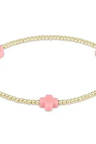 eNewton Signature Cross Small Gold Bracelet - Elk + Elm