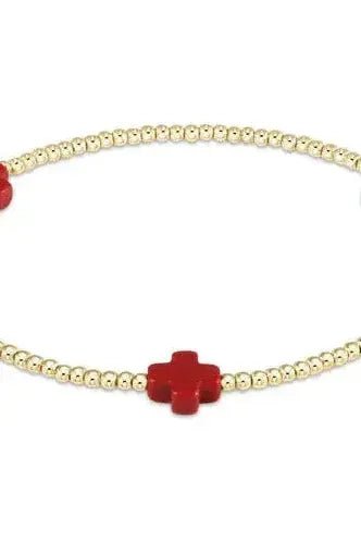 eNewton Signature Cross Small Gold Bracelet - Elk + Elm
