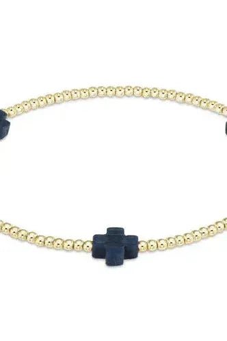 eNewton Signature Cross Small Gold Bracelet - Elk + Elm