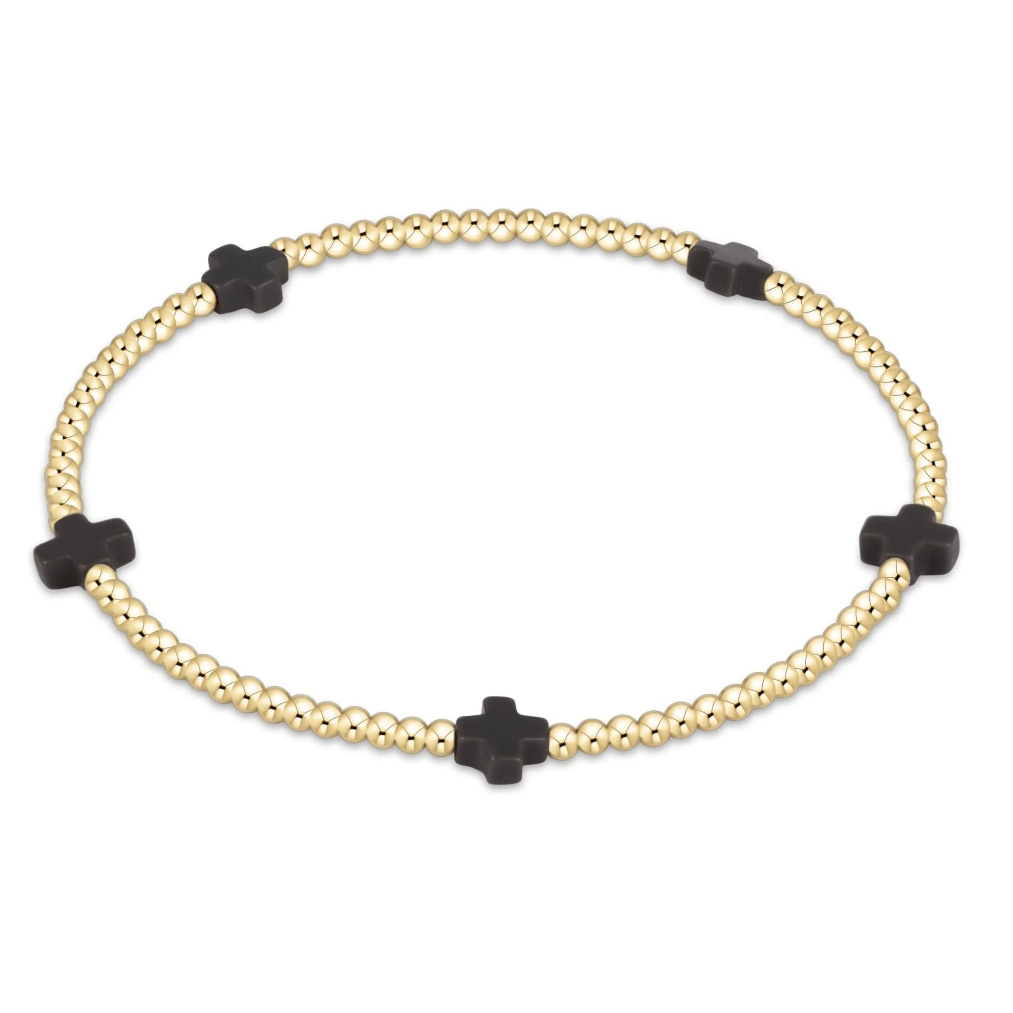 eNewton Signature Cross Small Gold Bracelet - Elk + Elm