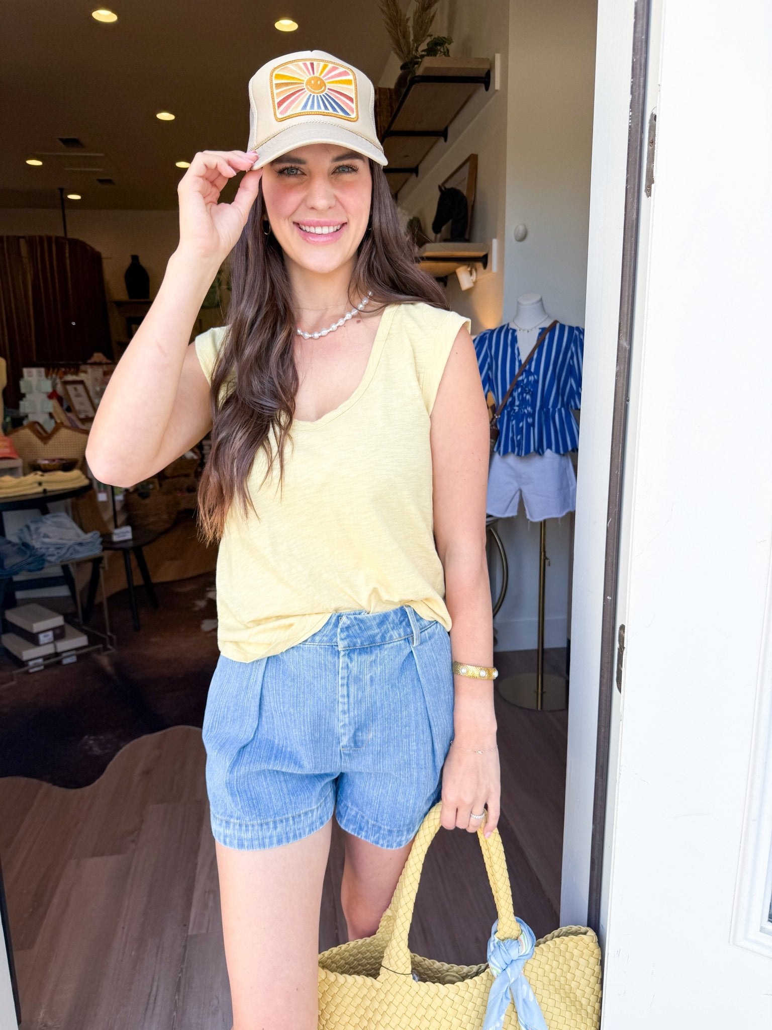 Everyday Cotton Slub Cap Sleeve Tee - Squash - Elk + Elm