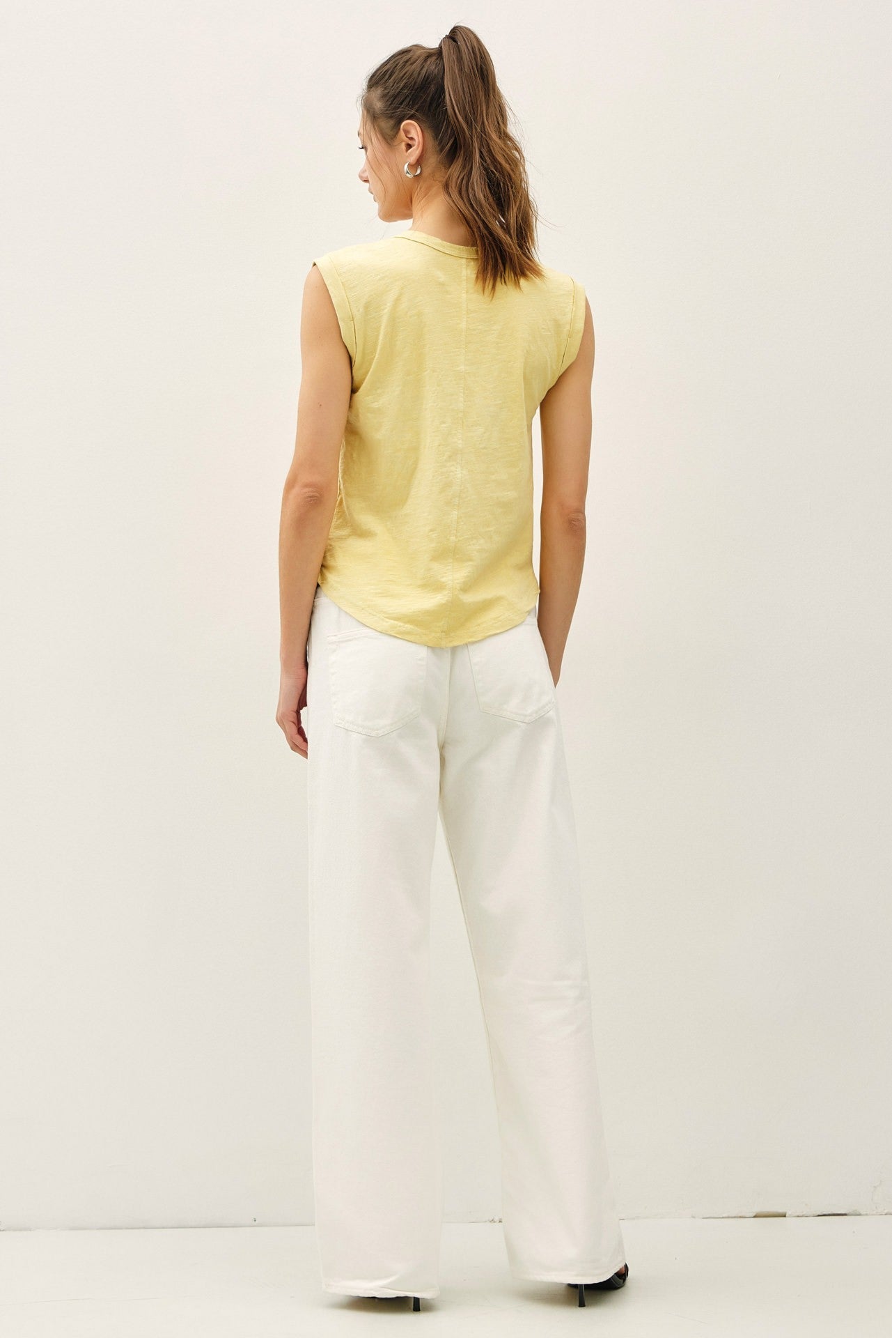 Everyday Cotton Slub Cap Sleeve Tee - Squash - Elk + Elm