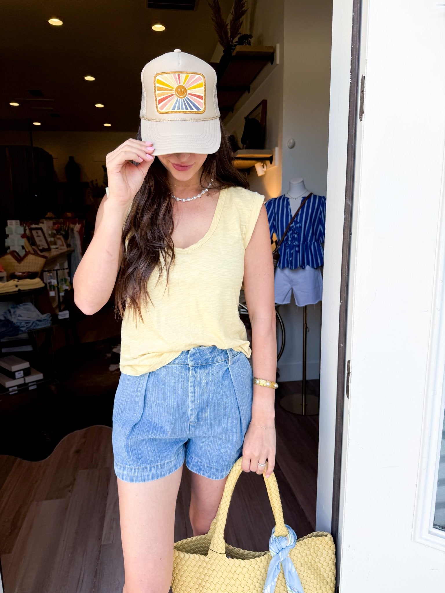 Everyday Cotton Slub Cap Sleeve Tee - Squash - Elk + Elm