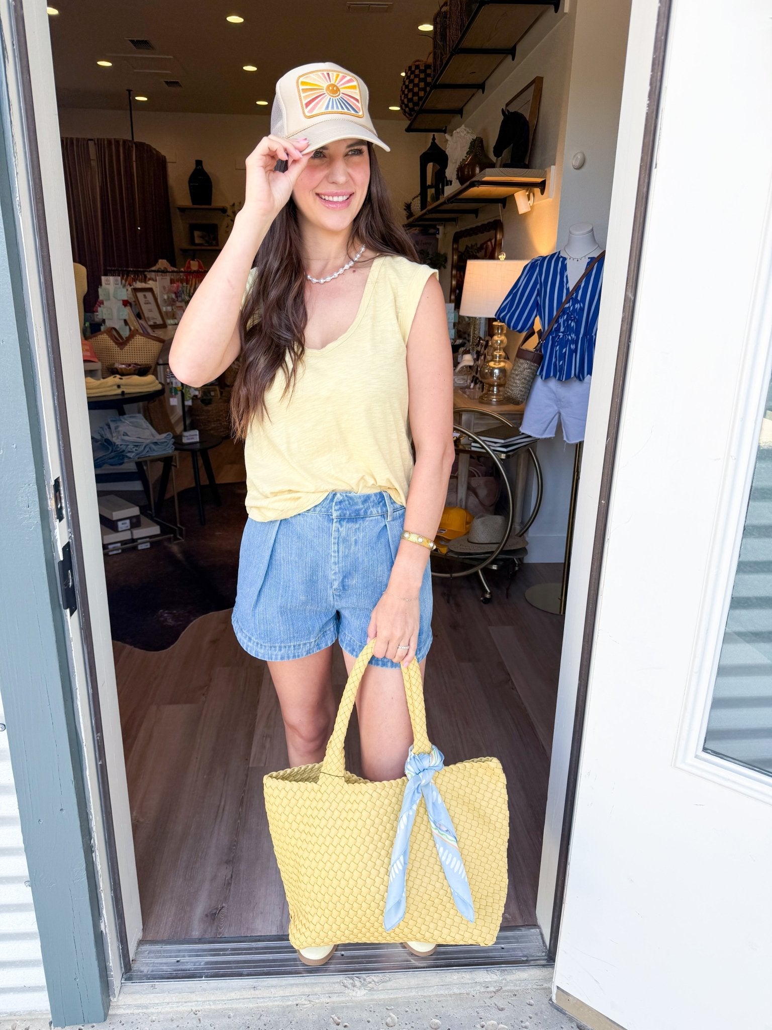 Everyday Cotton Slub Cap Sleeve Tee - Squash - Elk + Elm