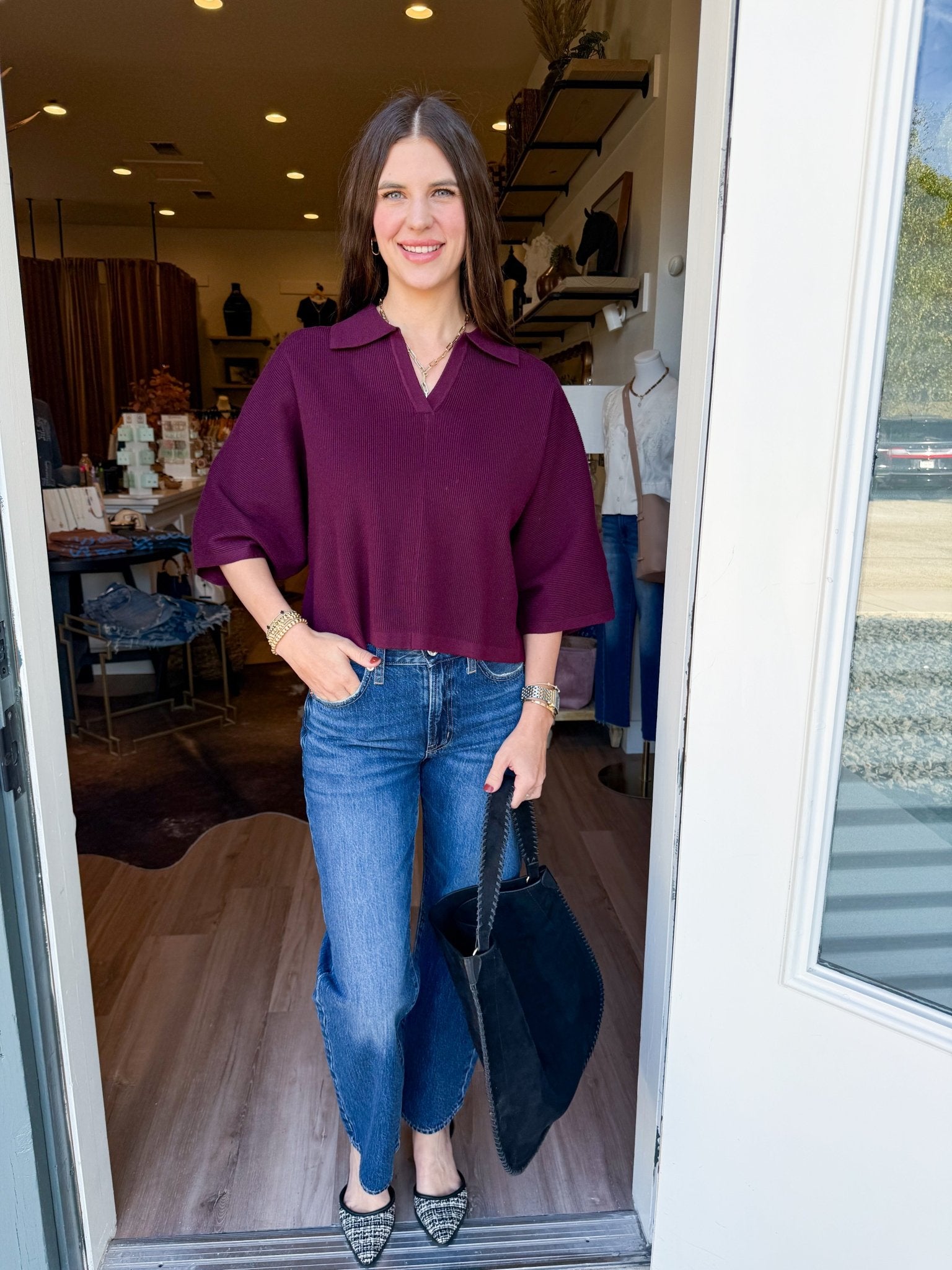 Everyday Polo Knit - Merlot - Elk + Elm