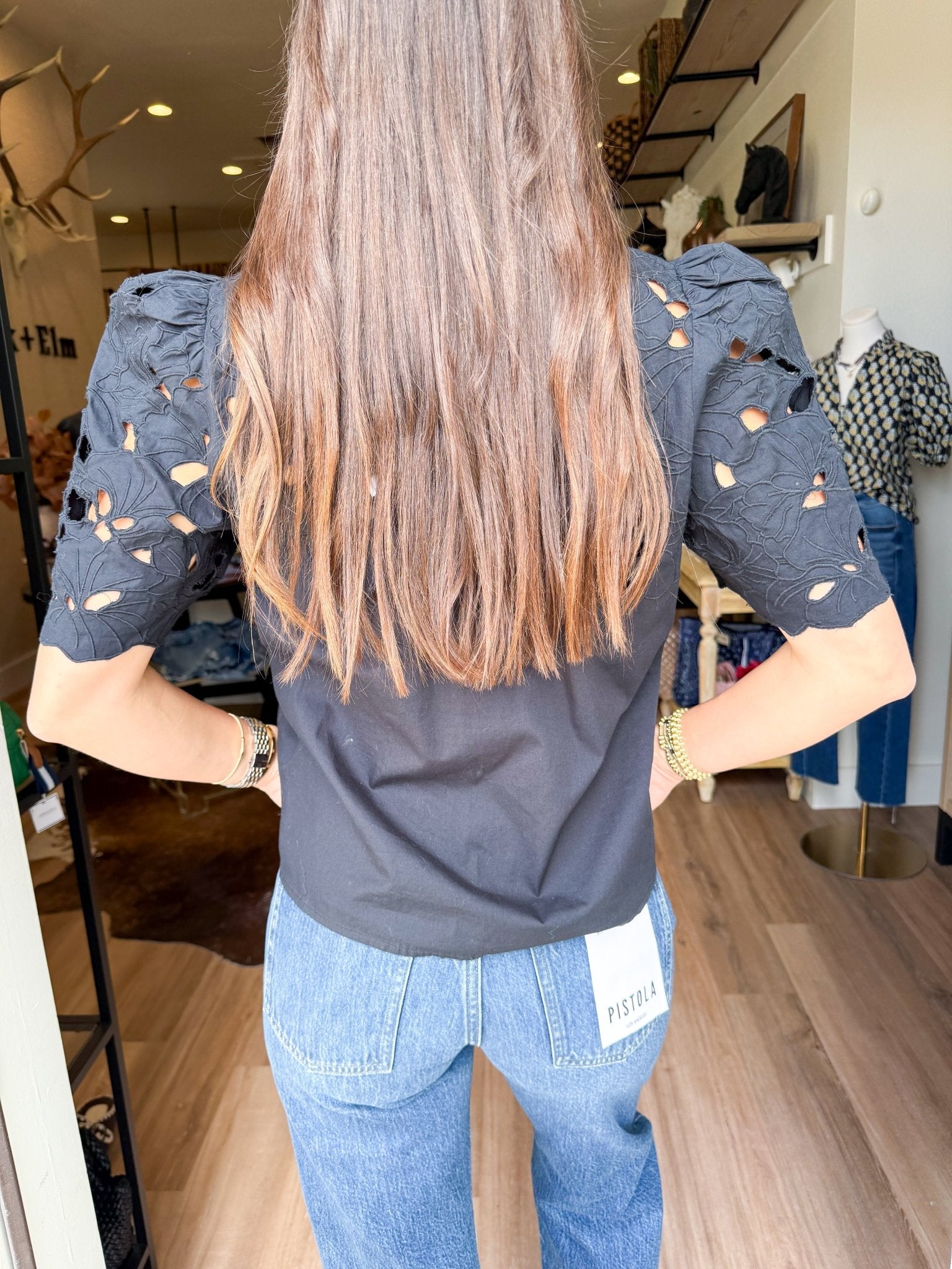 Eyelet Charm Top - Elk + Elm
