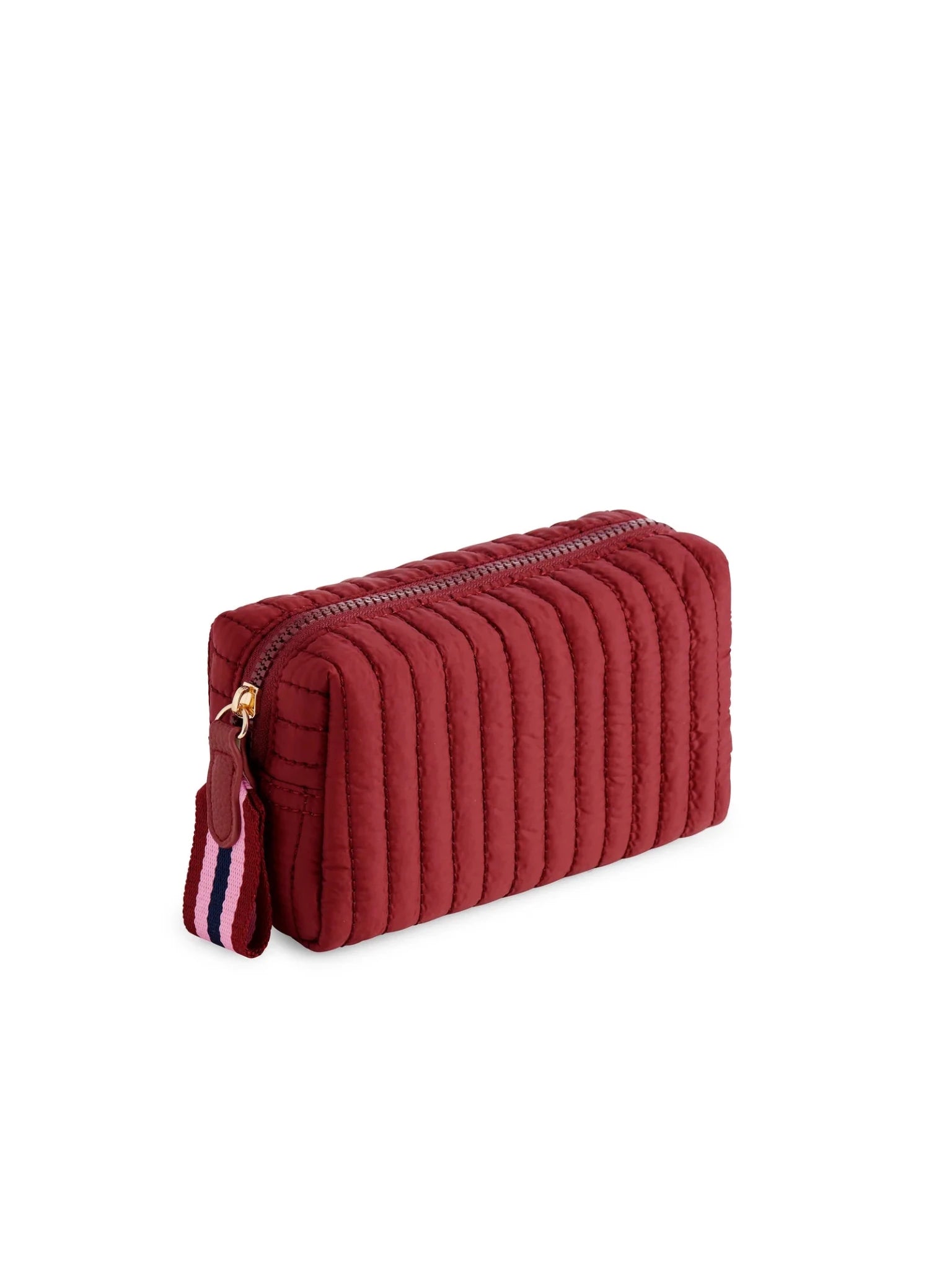 Ezra Small Boxy Cosmetic Pouch - Wine - Elk + Elm