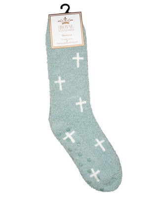 Women's Faith Snuggle Socks   Light Blue/White   One Size