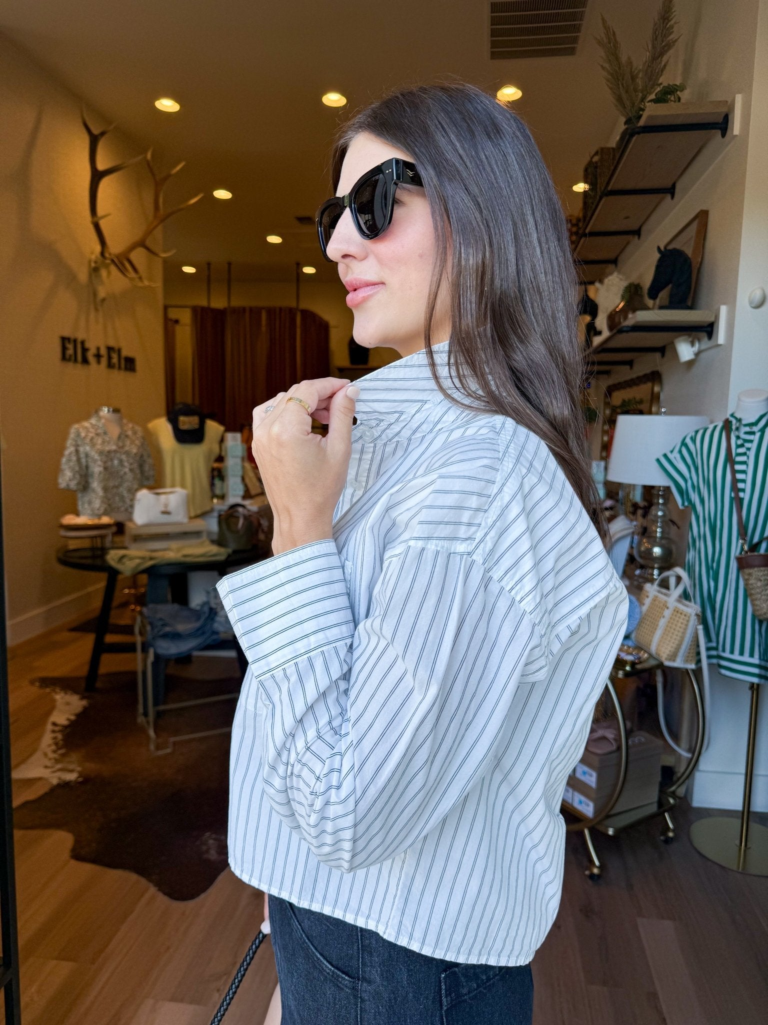 Favorite Striped Button Up - Elk + Elm