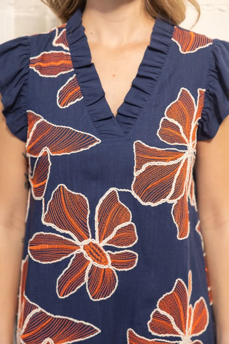 Fay Ruffle Neck Dress - Elk + Elm