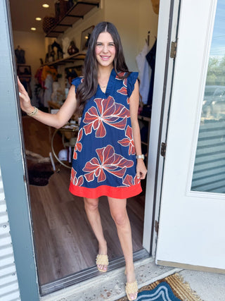 Fay Ruffle Neck Dress - Elk + Elm