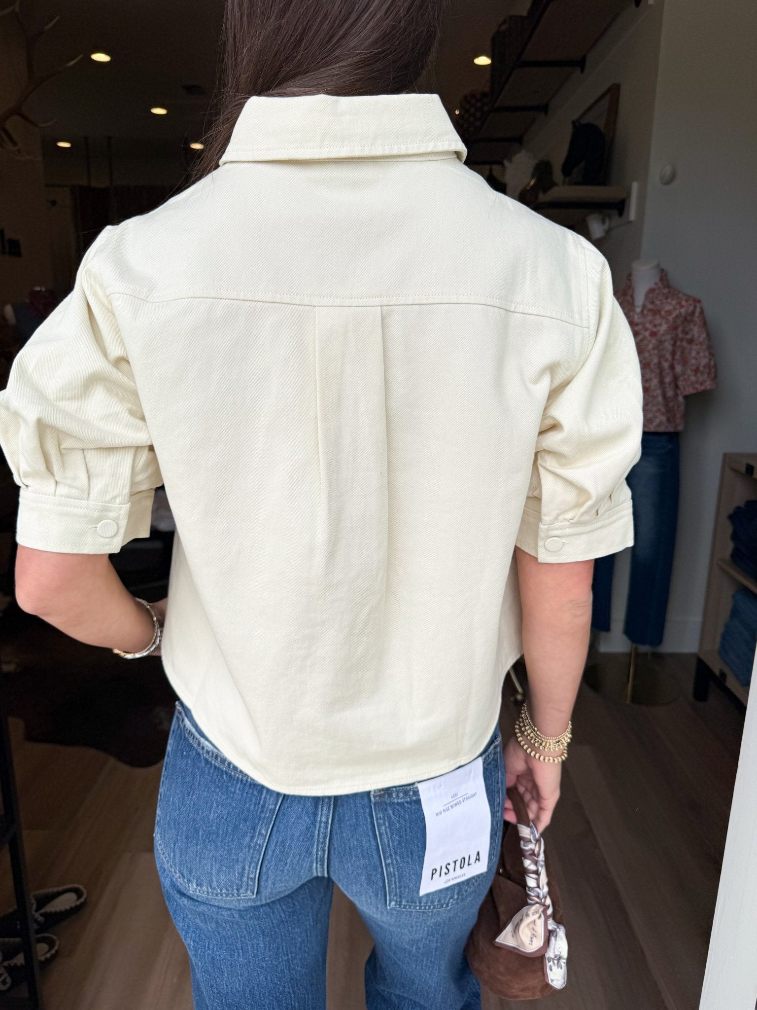 Flora Embroidered Crop Jacket - Elk + Elm