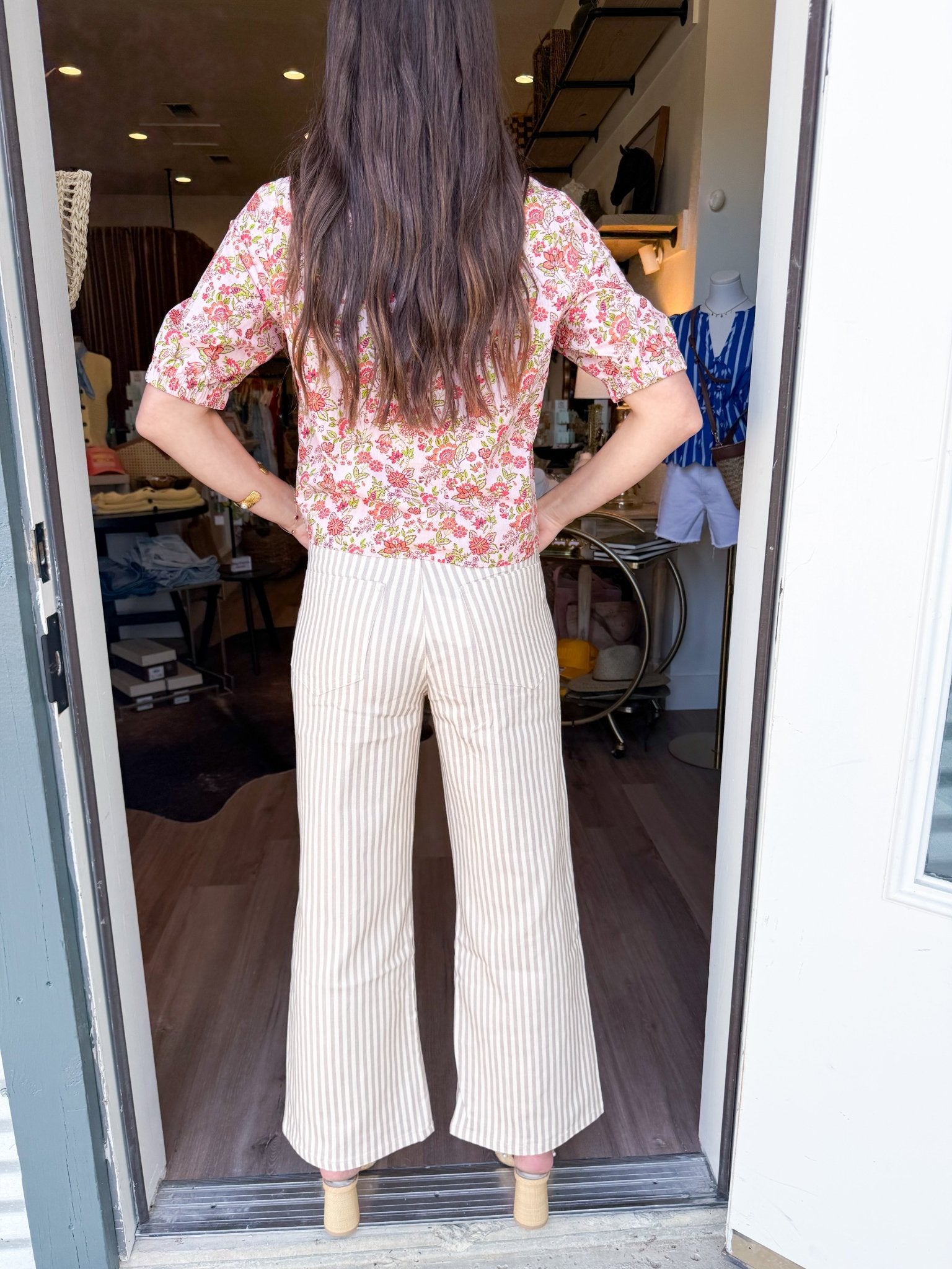 Floral Button-Front Top in Pink - Elk + Elm
