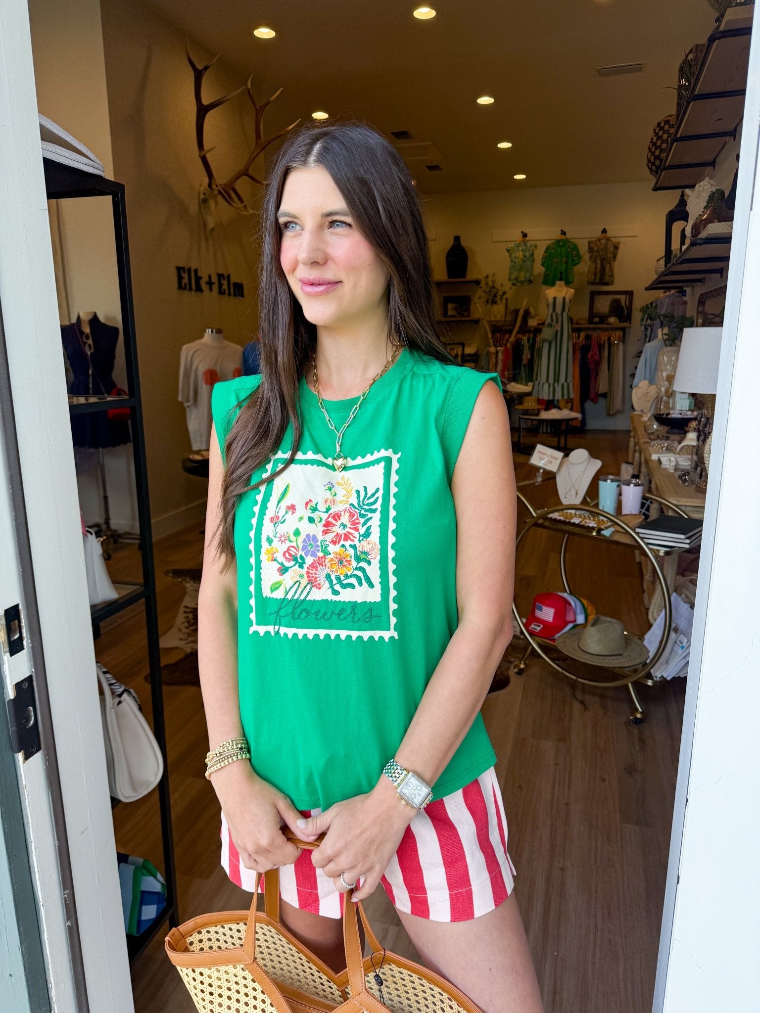 Flower Stamp Graphic Tee - Elk + Elm
