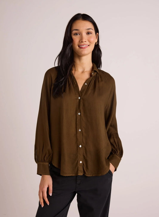 Flowy Raglan Sleeve Shirt- Golden Army