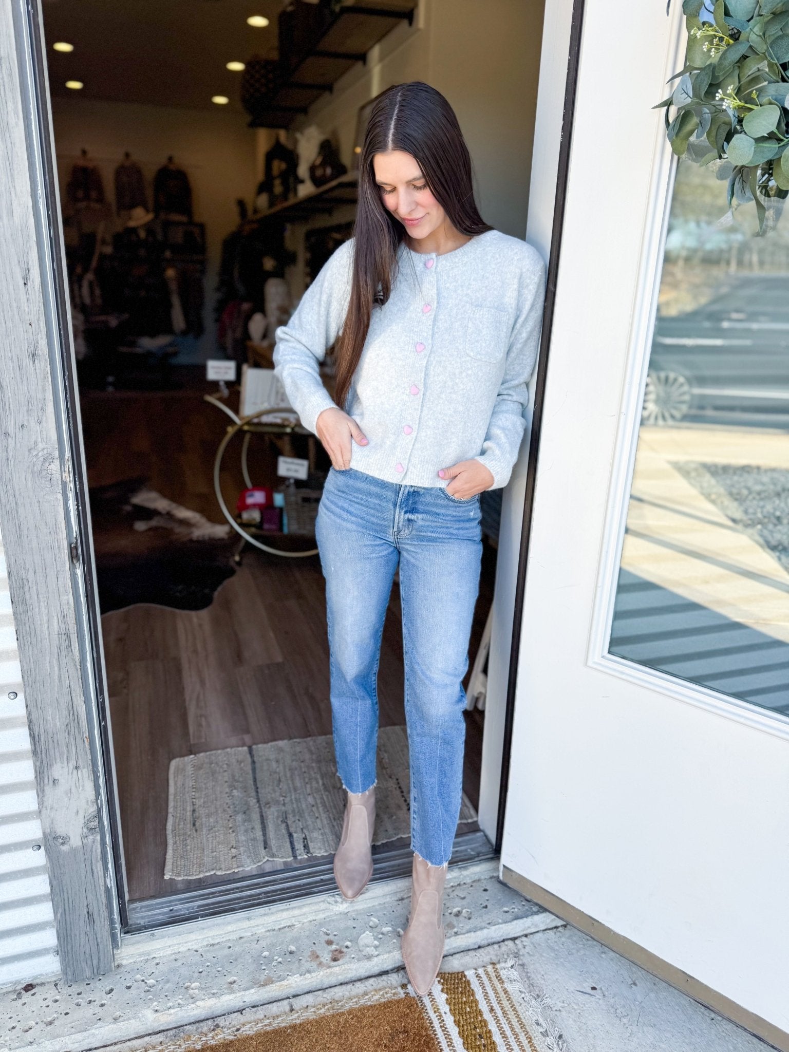 Fluffy Hearts Sweater - Elk + Elm