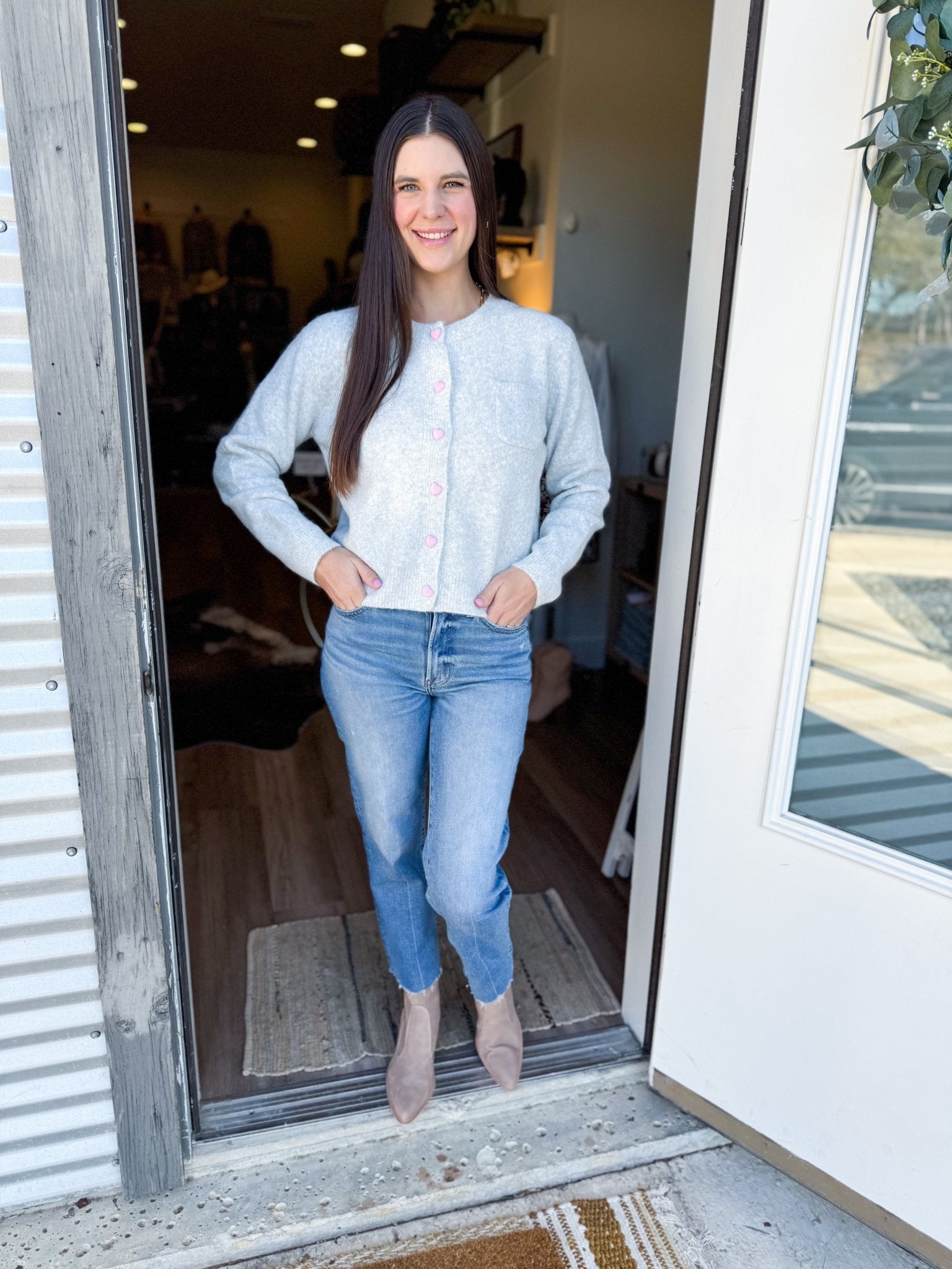 Fluffy Hearts Sweater - Elk + Elm