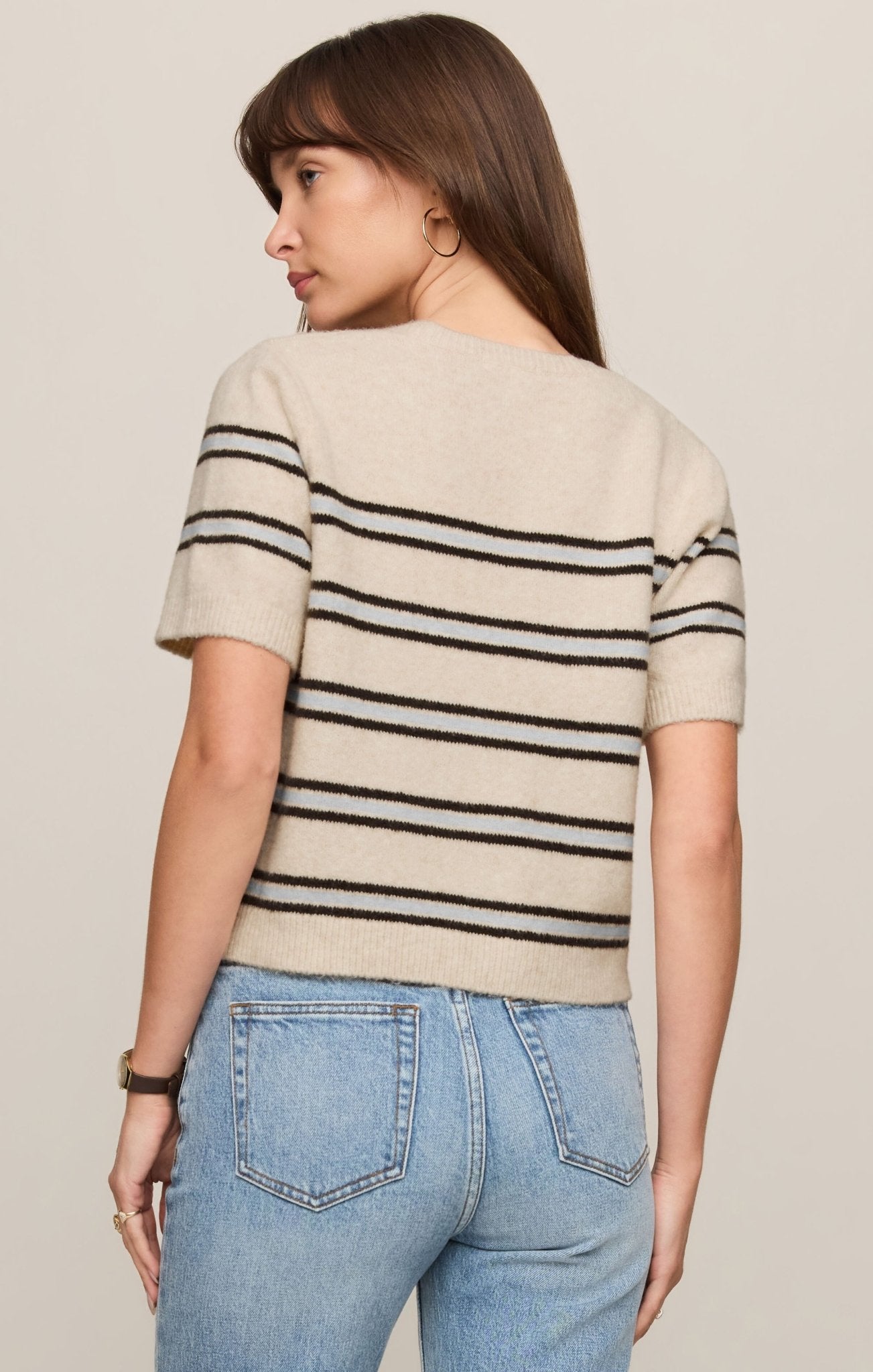 Gatewood Stripe Sweater Tee - Elk + Elm