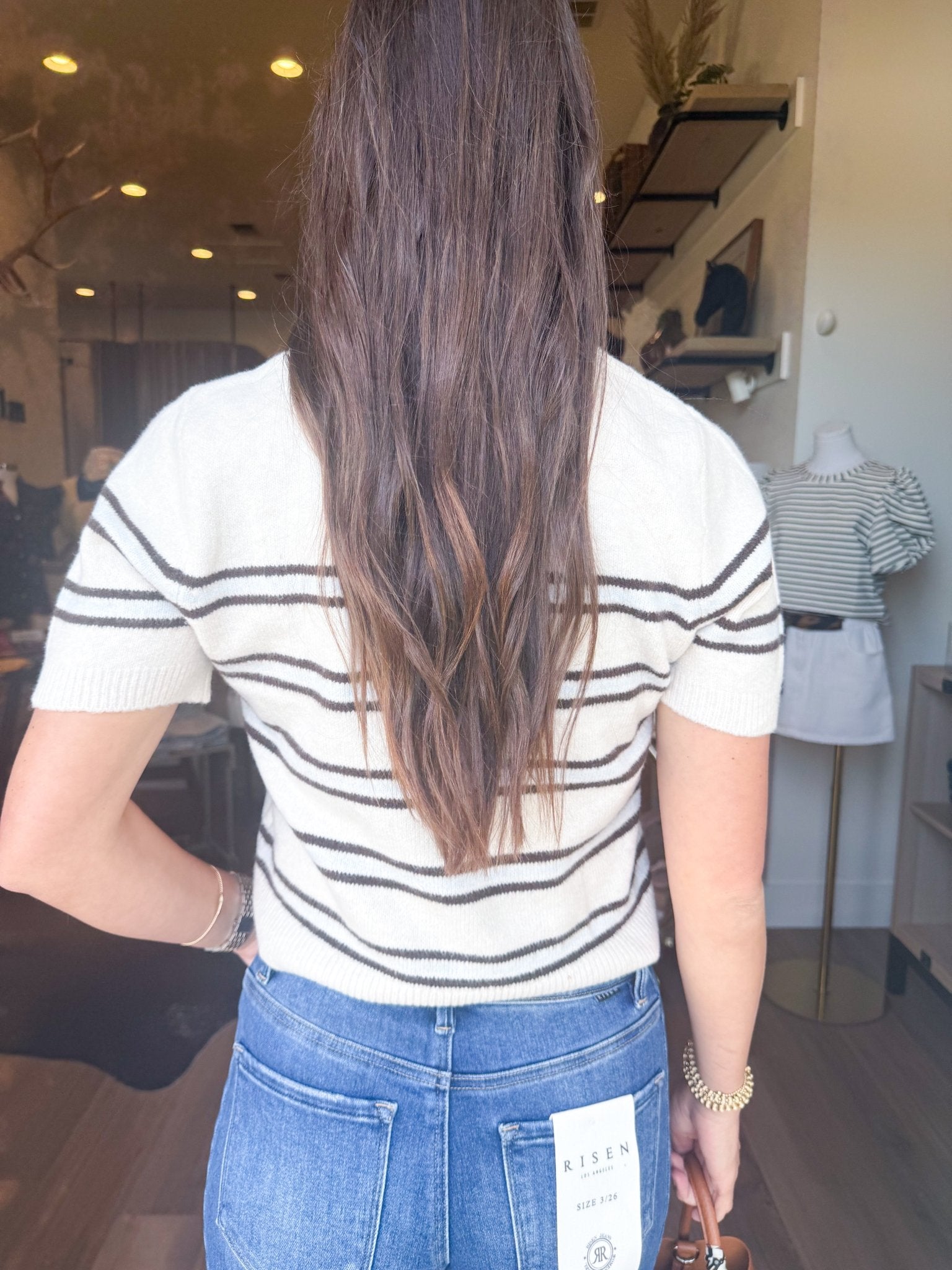 Gatewood Stripe Sweater Tee - Elk + Elm