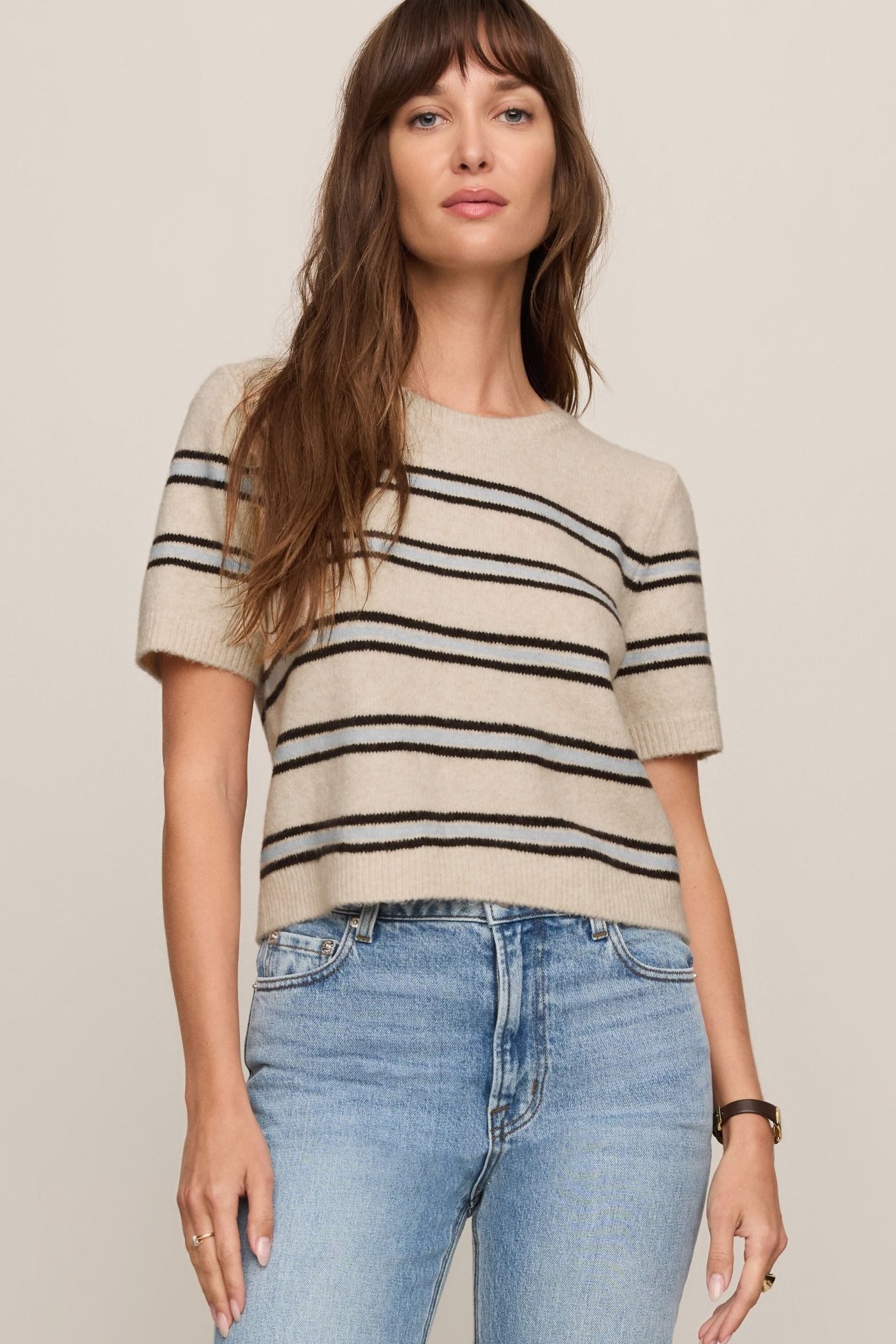Gatewood Stripe Sweater Tee - Elk + Elm
