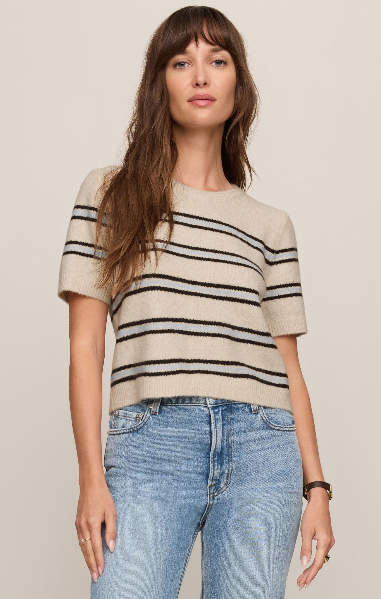 Gatewood Stripe Sweater Tee - Elk + Elm