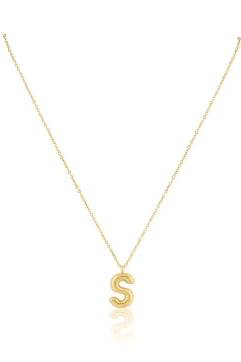 Gold Bubble Initial Neckalce - Elk + Elm