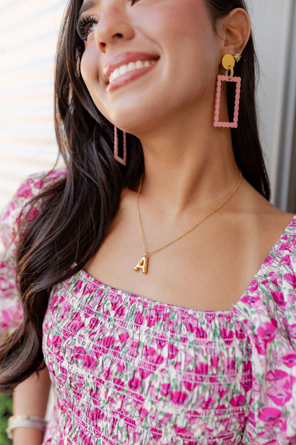 Gold Bubble Initial Neckalce - Elk + Elm