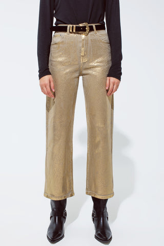 Gold Straight Leg Denim