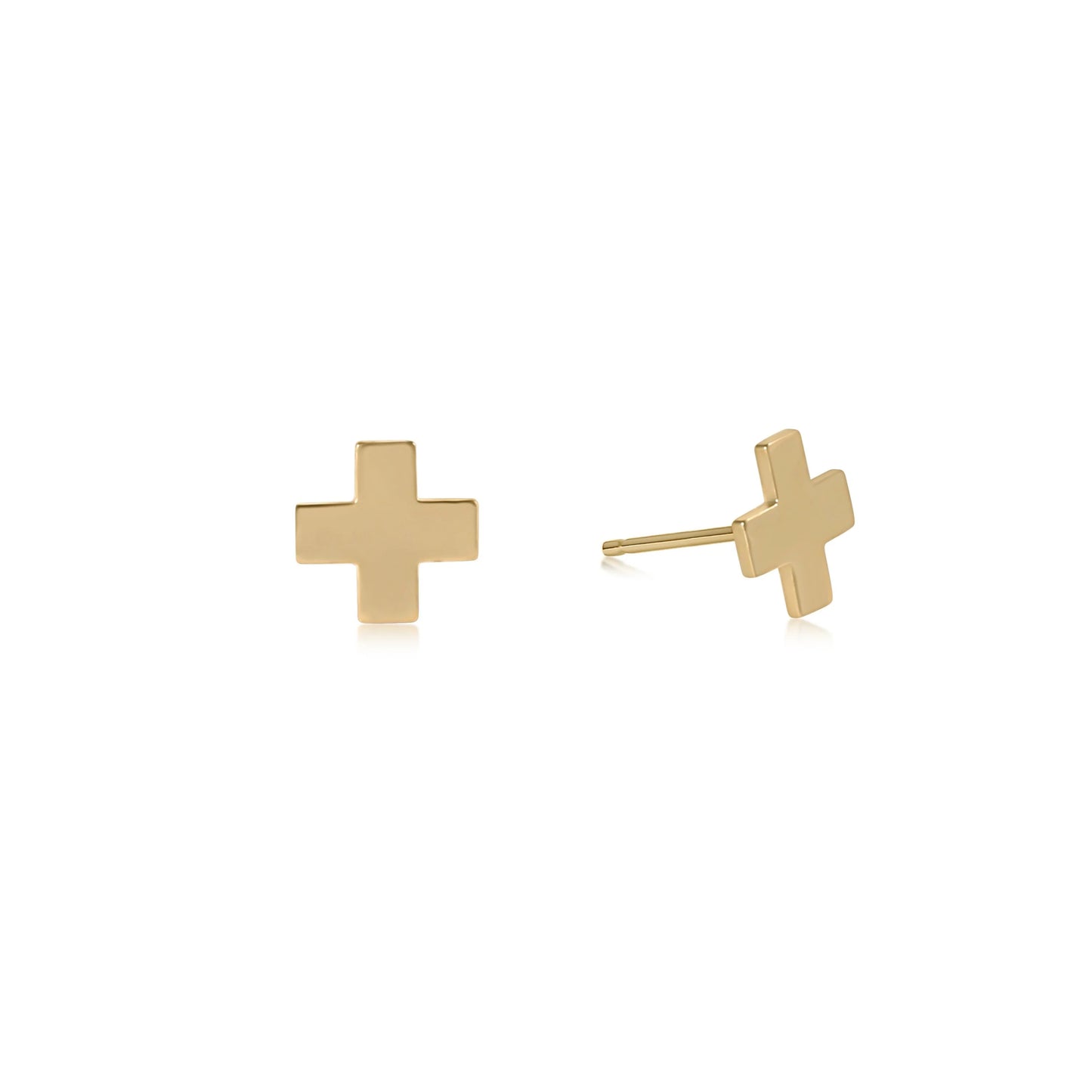 E Newton Signature Cross Stud Gold