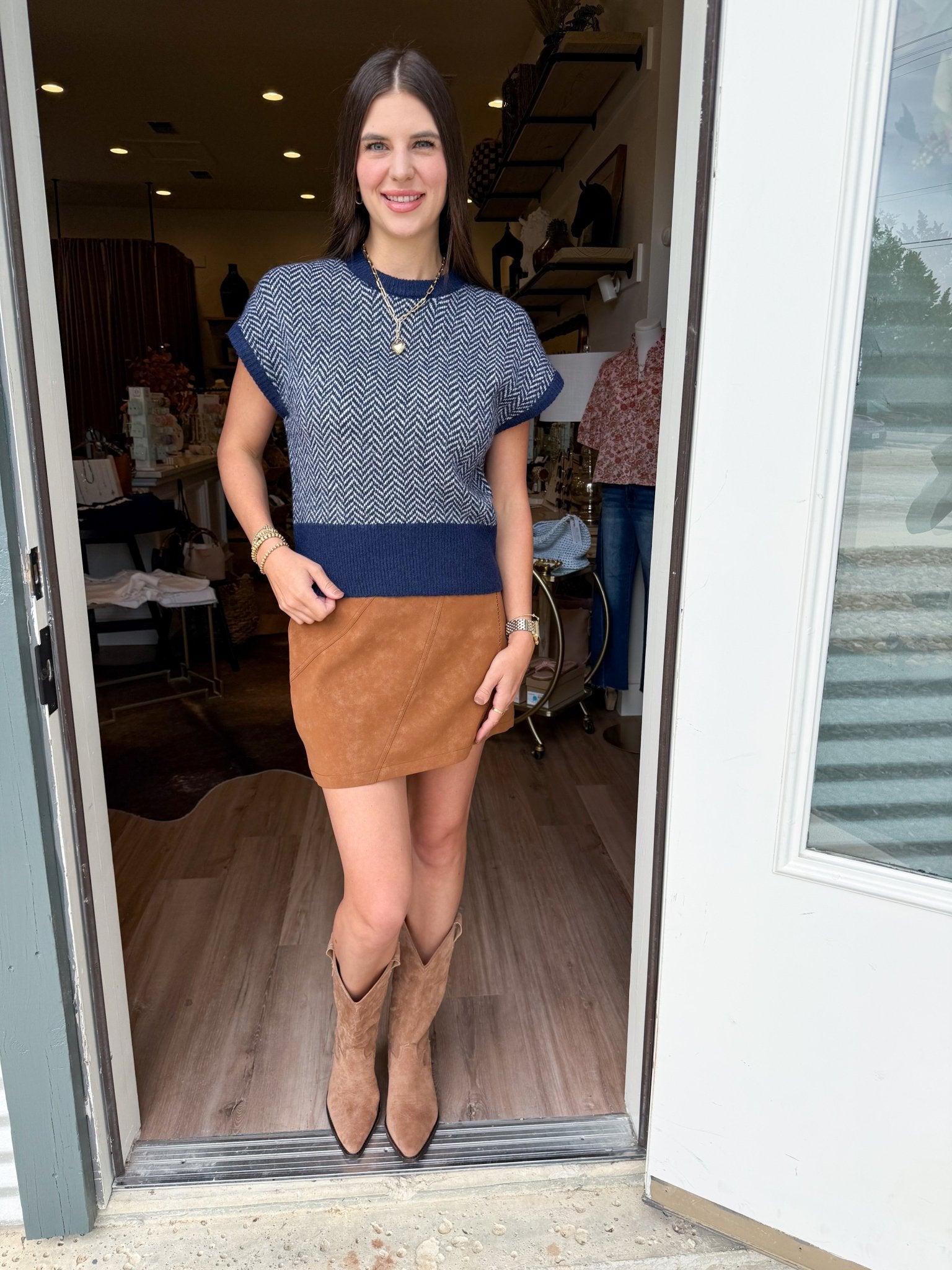 Hadley Chevron Sweater - Elk + Elm
