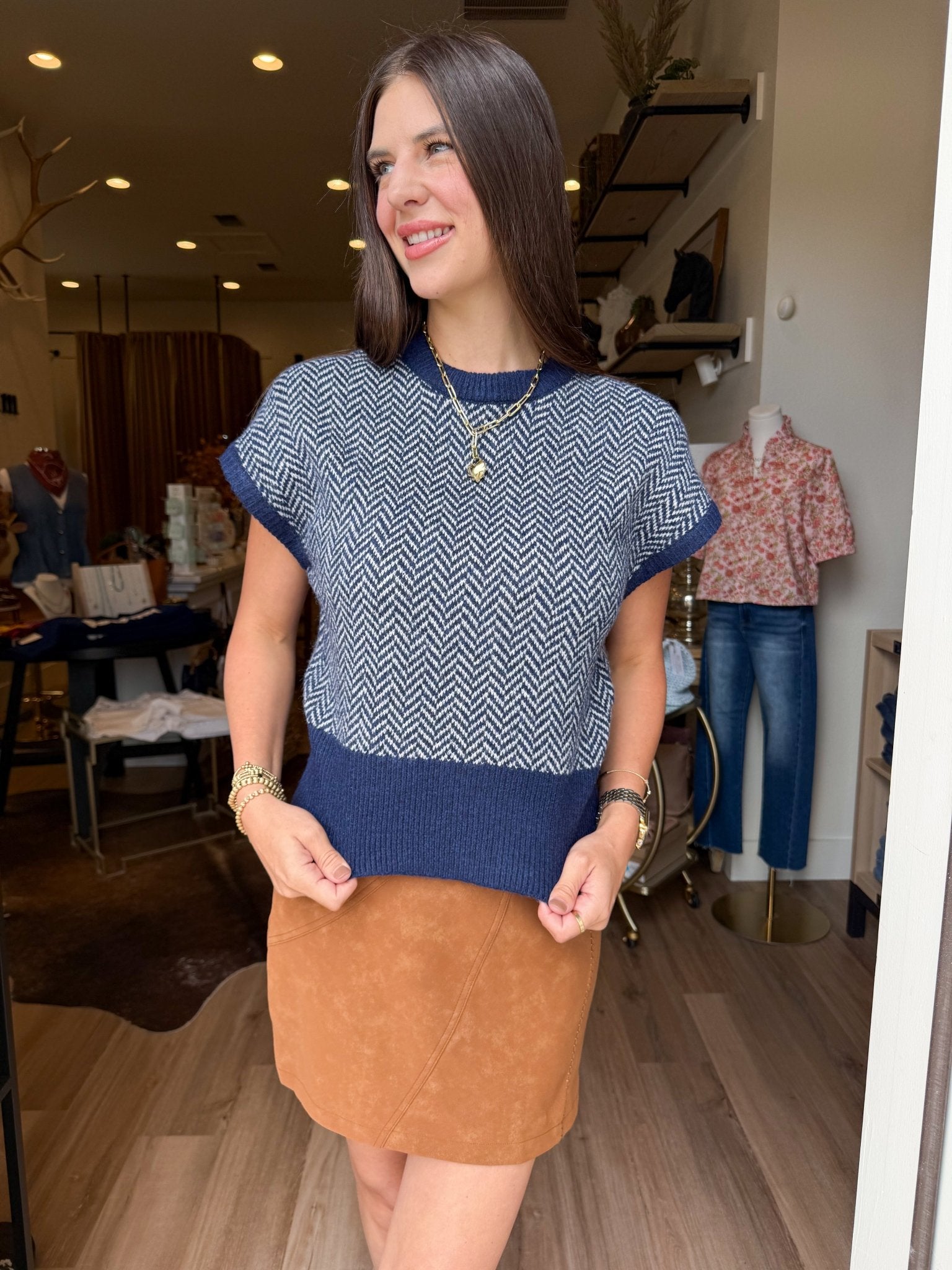 Hadley Chevron Sweater - Elk + Elm