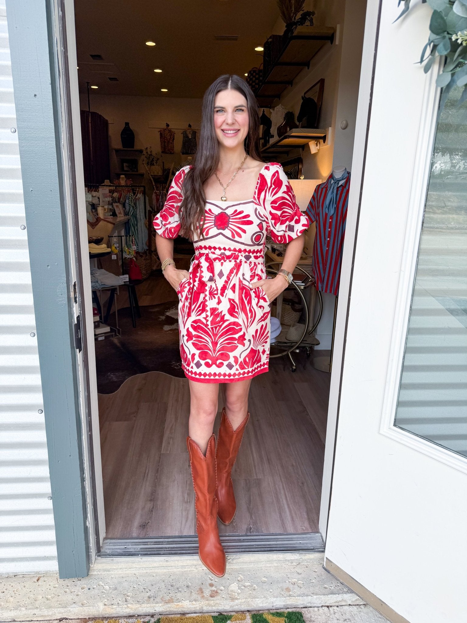 Havana Geo Print Mini Dress - Elk + Elm