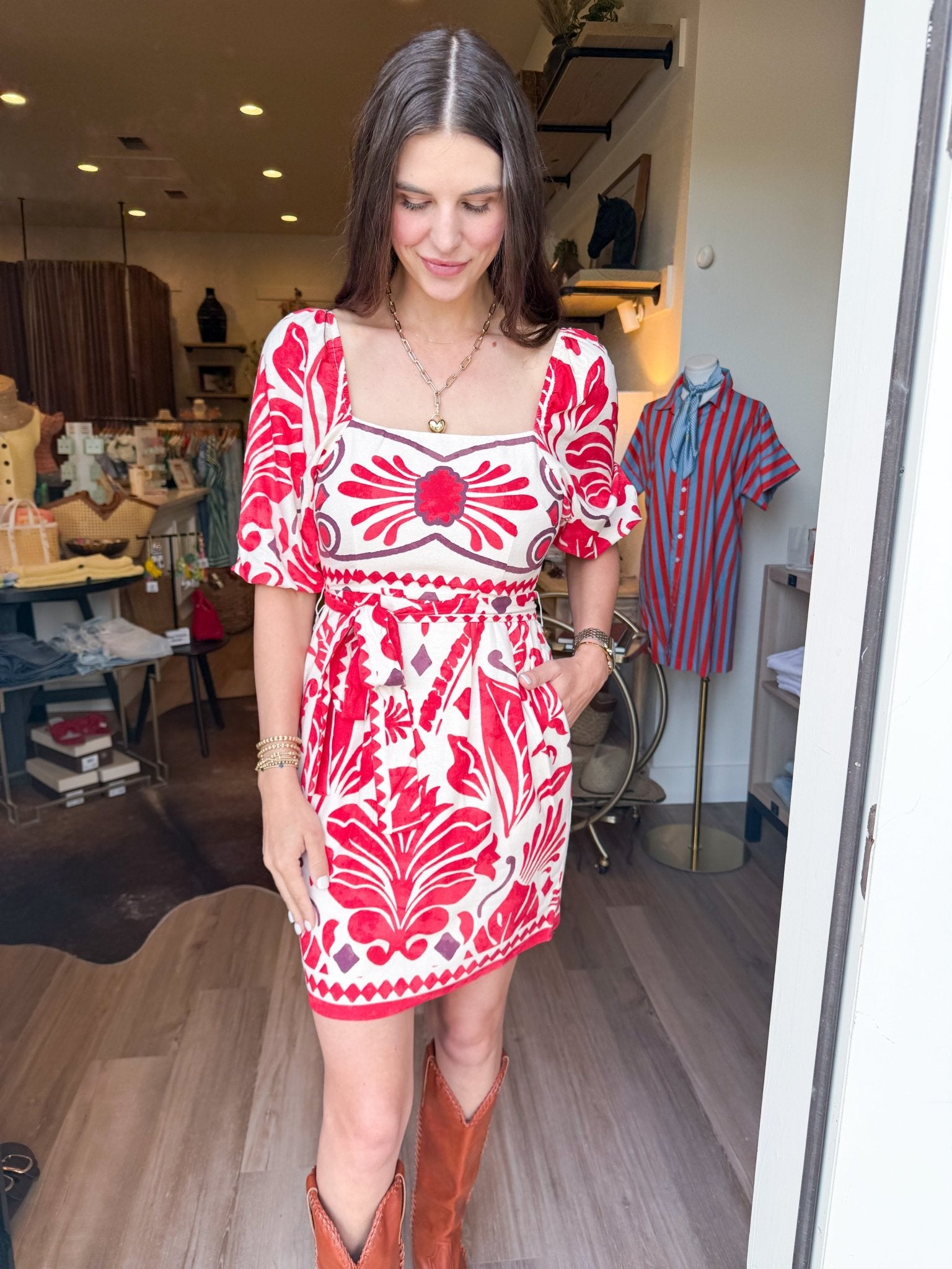 Havana Geo Print Mini Dress - Elk + Elm