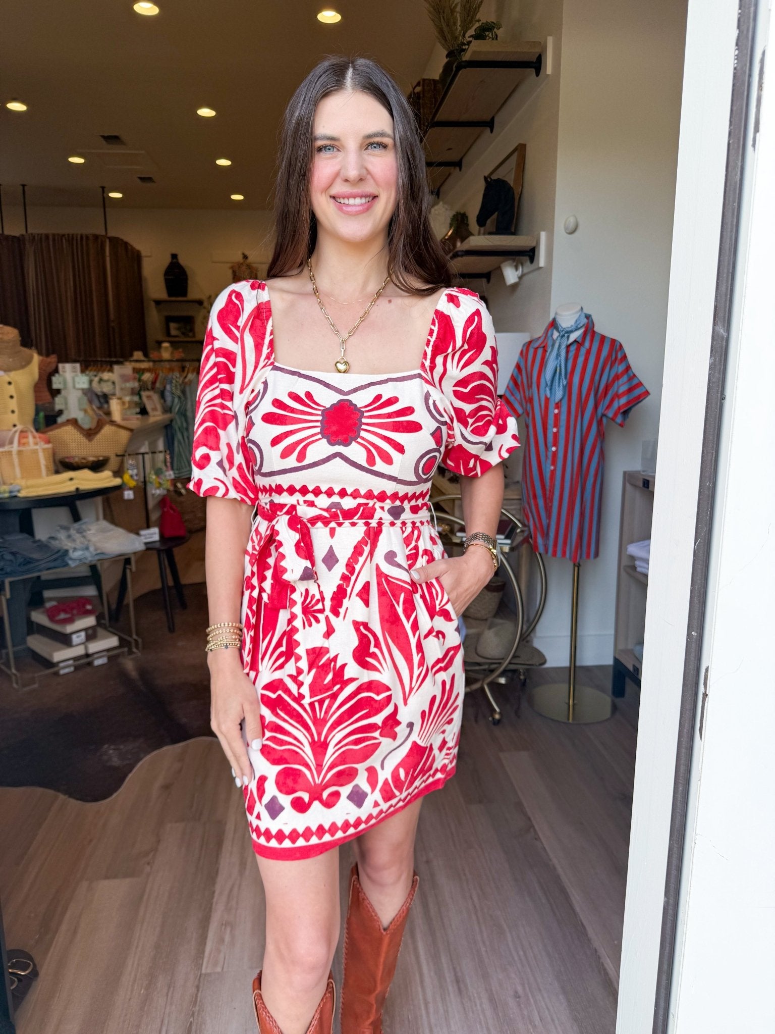Havana Geo Print Mini Dress - Elk + Elm