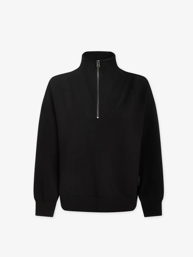 Hawley Half Zip Sweater - Black - Elk + Elm