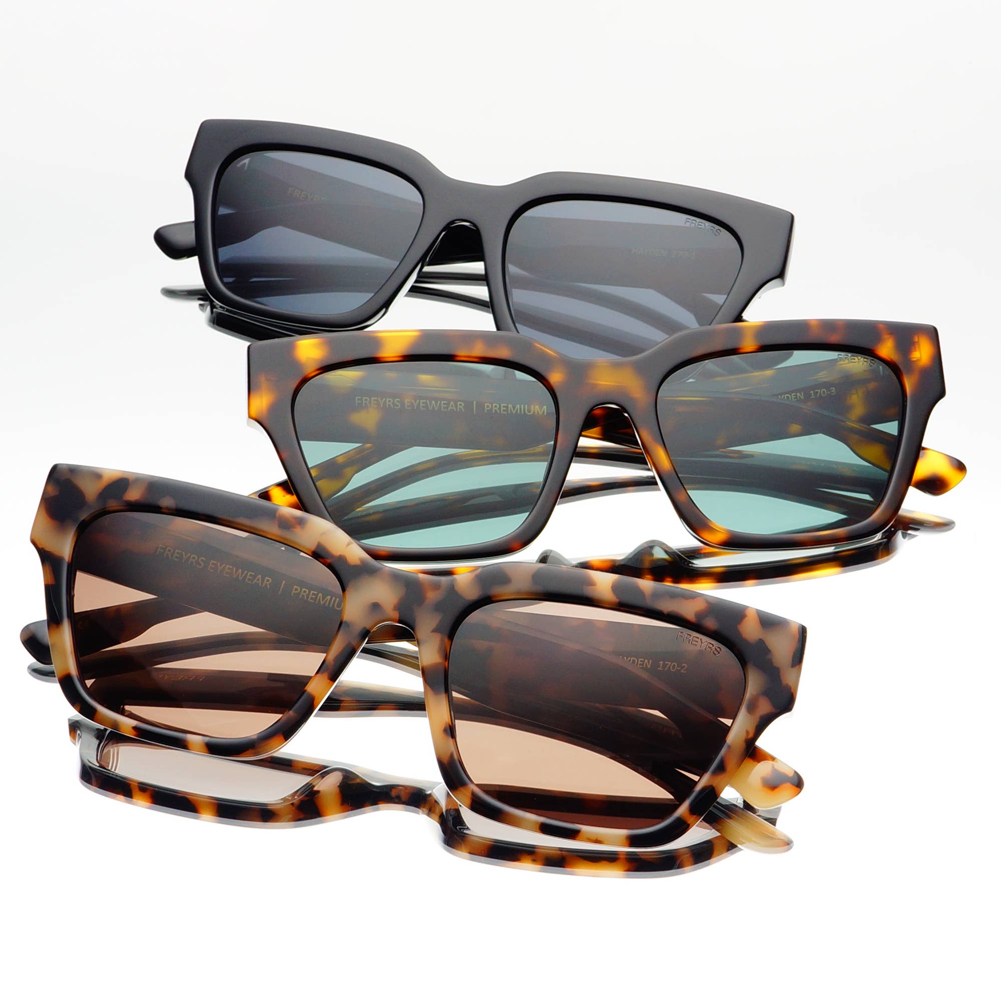 Hayden Acetate Unisex Rectangular Sunglasses - Milky Tortoise - Elk + Elm