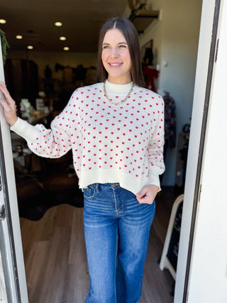 Heart Pattern Sweater - Elk + Elm