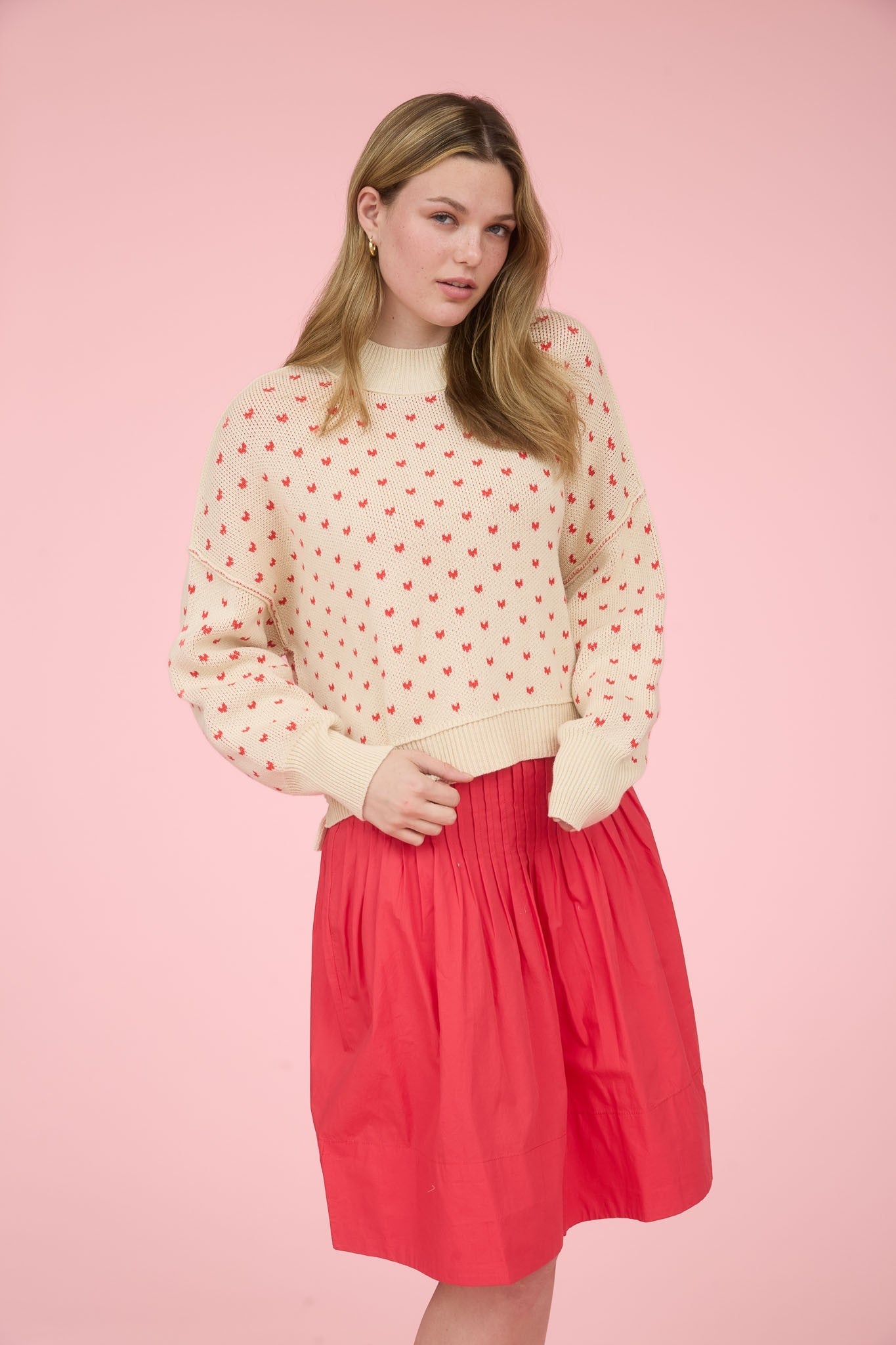 Heart Pattern Sweater - Elk + Elm
