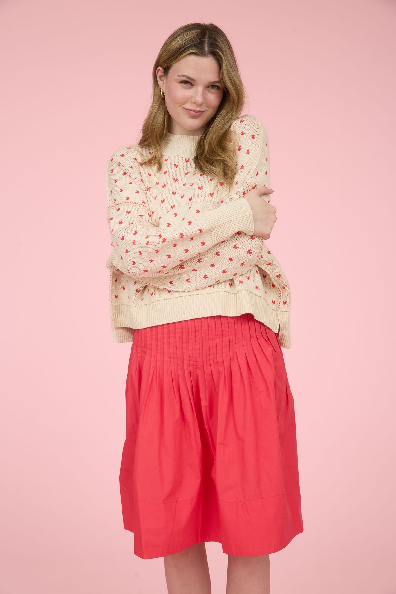 Heart Pattern Sweater - Elk + Elm