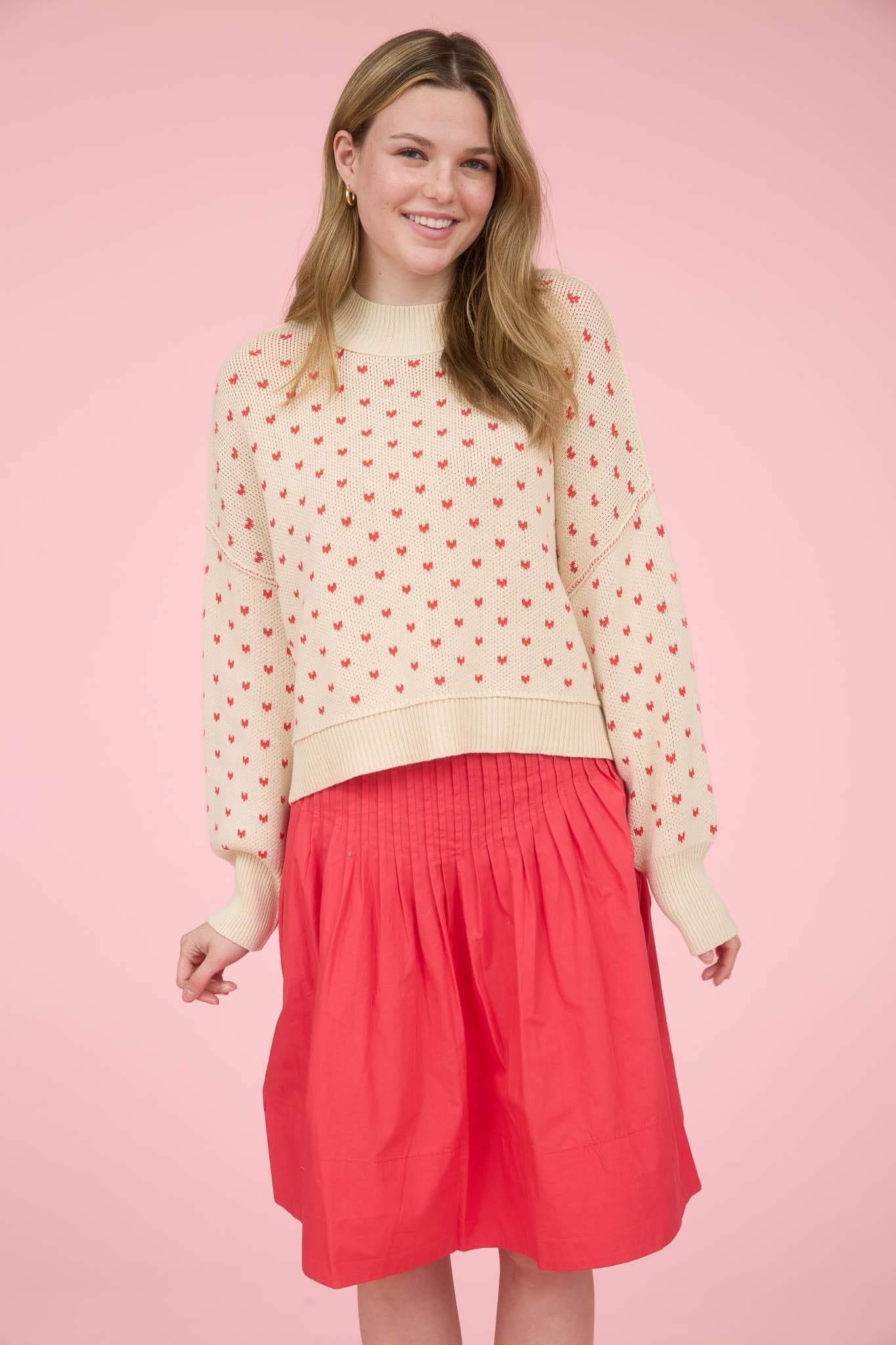 Heart Pattern Sweater - Elk + Elm